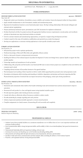 These are real cvs created by livecareer. Formulation Scientist Resume Sample Mintresume