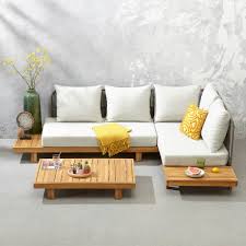 loungeset berlanga van whkmps own is gemaakt van duurzaam fsc acacia hout de lichtgrijze loungeset heeft een verfi houten bank pallet tuinmeubilair decoraties