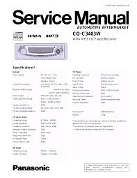 Panasonic car radio wiring diagrams. Panasonic Cq C3403w Service Manual