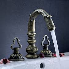 Luxury Widespread Bathroom Sink Faucet Antique Brass Finish Sink Faucets Vintage Bathroom Sinks Vintage Bathroom Sink Faucet