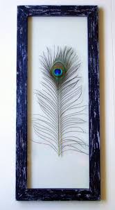 Genuine Peacock Feather Framed Wall Art Feather Wall Decor Peacock Crafts Framed Wall Art