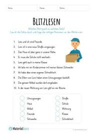 Blitzlesen Der Umzug Lernen Tipps Schule Lesen Lernen Lernen
