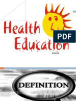 Education for health is a process in which all public health and medical care personnel are involved. Health Education Notes Motivation Motivational