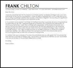 Employees with assistant controller (financial) in their job title in london, england: Assistant Controller Cover Letter Sample Cover Letter Templates Examples