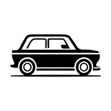 Voiture icône symbole vecteur logo contour noir isolé sur fond blanc. | Vecteur Premium