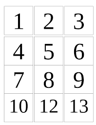 Kad nombor 1 hingga 10. Kad Nombor 1 100