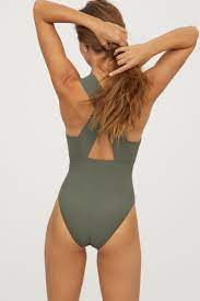 V Neck Swimsuit Khaki Green Ladies H M Il Swimsuits Swimwear Swimwear Beachwear
