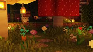 Mushroom Forest Garden Night Ll Minecraft Minecraft Crafts Minecraft House Designs Flower Garden Design
