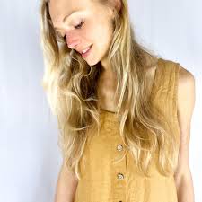 Sleeveless Dress With Hidden Pockets, Button Front Linen Dress, Maternity  Dress,dress With Square Neck and Belt, Visalia, Christmas Gift