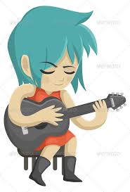 Playing Guitar Playing Guitar Cartoon Vector Graphics Design
