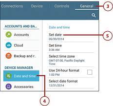When automatic data and time is turned on, other options will no longer appear. Changing The Date And Time Customizing Android To Your Liking In Your Samsung Galaxy Tab 4 Informit