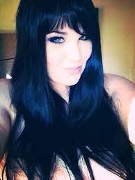 Lovely Hair Color Blue Black 2 Blue Black Hair With Bangs Black Hair Dye Hair Styles Hair Color Blue