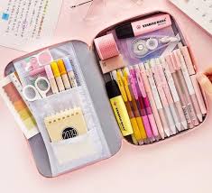 Large Kawaii Pencil Case New Size 24cm X17cmmaterial Canvas Free Worldwide Delivery Cool School Supplies Kawaii School Supplies Creative Stationery