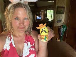 Eating carrot cake with mom while helping the Bunny get a jump