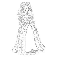 Dress coloring | coloring pages, barbie princess and. Beautiful Princess Gentle Princess In Shining Dress With Spangles Royalty Free Cliparts Vectors And Stock Illustration Image 55164214