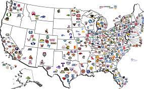 Map Of Division 1 Colleges Division I