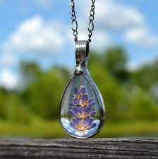 Flower Pressed Jewelry Real Dried Lavender Purple Pressed Flower Real Flower Necklace Lavender Necklace Necklaces For Women 2798 Lavender Jewellery Pressed Flower Necklace Resin Jewelry Tutorial
