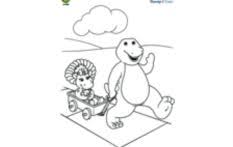 Barney And Baby Bop Coloring Page Print And Color Barney And Baby Bop From Barney And Friends Www Sproutonline Barney Friends Coloring Pages Color