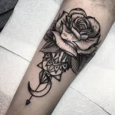 Rose Moon Tattoo Rose Tattoos For Men Black And Grey Rose Tattoo Rose Tattoos