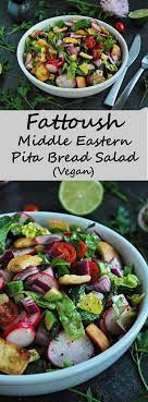 Fattoush Middle Eastern Pita Bread Salad Ahu Eats Recipe Middle Eastern Recipes Bread Salad Fattoush Salad