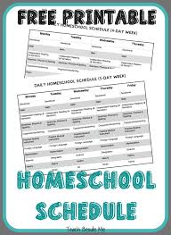 Printable Homeschool Schedule Teach Beside Me
