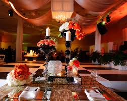 Boda Paola Carlos Black White Gold Decor Art Deco Wedding Decor Orange Decor