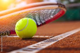 tennis ball on a tennis court Foto, Poster, Wandbilder bei EuroPosters