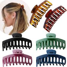 Cute hairstyles with hair barrettes. Amazon Com Large Hair Claw Clip For Women 4 3 Jumbo Hair Clips Strong Hold Hair Catch Barrette Jaw Clamp For Thick Thin Hair Tortoise Barrettes Celluloid Big Fashion Hair Styling Accessories Girls