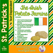 potato famine informational text with comprehension activities st patricks day