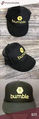 Bumble Dating App Trucker Hat Social Black Mesh Bumble Social Dating App Hat Trucker Cap Mesh Black Snapback Yellow Adju Black Snapback Trucker Hat Trucker Cap