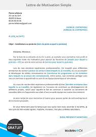 Modele De Lettre De Motivation Simple A Telecharger Lettres Type