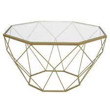 Get it as soon as tue, aug 24. Leisuremod Malibu Modern Glass Top Coffee Table With Gold Geometric Base Ebay