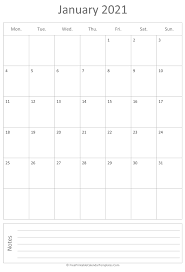 There's so many options with our printable calendar! Printable January Calendar 2021 Vertical