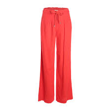 Pantalon Fluide Lin Rouge Femme Cache Cache