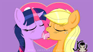 Lesbian Spit Kiss Hentai Gif 