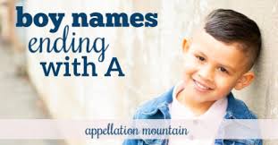 Learn most popular boy names (male names) with pronunciation video and esl pictures. Boy Names Ending With A Luca Ezra Koa Appellation Mountain