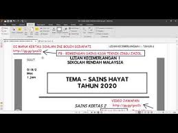 What is the abbreviation for fakulti sains hayat? Uk 1 Sains Hayat Tahun 6 Zazol K2 Soalan No 1 Youtube
