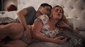 Flat MILF stepmom caught stepson watching porn and got seduced