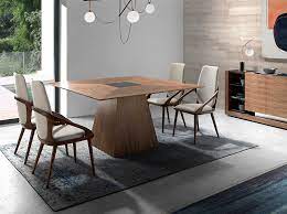 Romweber viking oak dining room set table and 4 chairs 1939. Walnut Wood Dining Table With Black Tinted Glass Angel Cerda