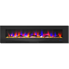 Its slim frame is made out of a sturdy mdf material that is available in eight striking finishes. Cambridge 78 Wall Mount Electric Fireplace Heater With Multi Color Led Flames And Driftwood Log Display Walmart Com Walmart Com