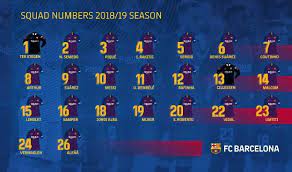 Barca survive man city fightback to reach women's champions league. The Definitive Shirt Numbers For Fc Barcelona S 2018 19 Season