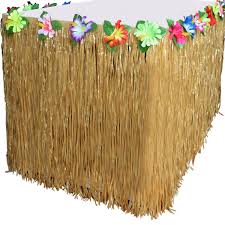 Hawaiian Luau Hibiscus Table Skirts Plastic Luau Grass Table Skirt Artificial 9ft Colo Christmas Decorations Cheap Thanksgiving Decorations Christmas Holidays