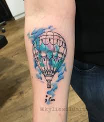 Watercolor Hot Air Balloon Tattoo By Kylie Wild Heslop Canberra Australia Based Tattoo Artist Www Ar Balloon Tattoo Air Balloon Tattoo Hot Air Balloon Tattoo