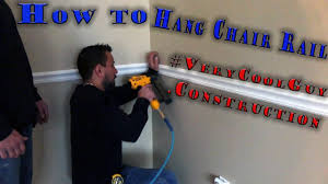 We used our air compressor nailer combo to attach both the chair rail and molding to the walls. Chair Rail Molding Best Way For Professional Installation Youtube