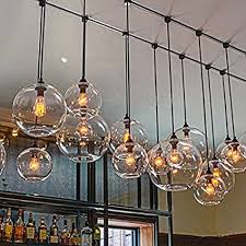 Newrays Clear Glass Globe Shade Pendant Light Modern Hanging Lighting Fixtures For Ki Glass Ball Pendant Lighting Hanging Light Fixtures Pendant Light Fixtures