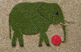 Gambar Kolase Gajah Dari Kertas Origami Seni Kolase Kolase Gambar Hewan