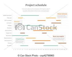 project plan schedule chart with timeline gantt progress vector graph