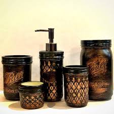 Maybe you would like to learn more about one of these? Black Copper Mason Jar Office Decor Rustic 5 Piece Mason Jar Bathroom Set Or Desk Organizer Modern Farmhouse Bathroom Accessories Industrial Style Home Kitchen Home Decor Swl13562 Nl