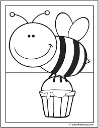 Bee and puppycat coloring pages. Bee Coloring Pages Hives Flowers And Honey