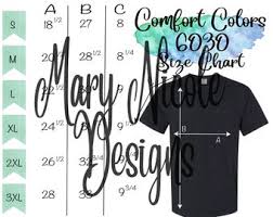 Comfort Colors 4410 Size Chart T Shirt Mockup Flat Lay Etsy